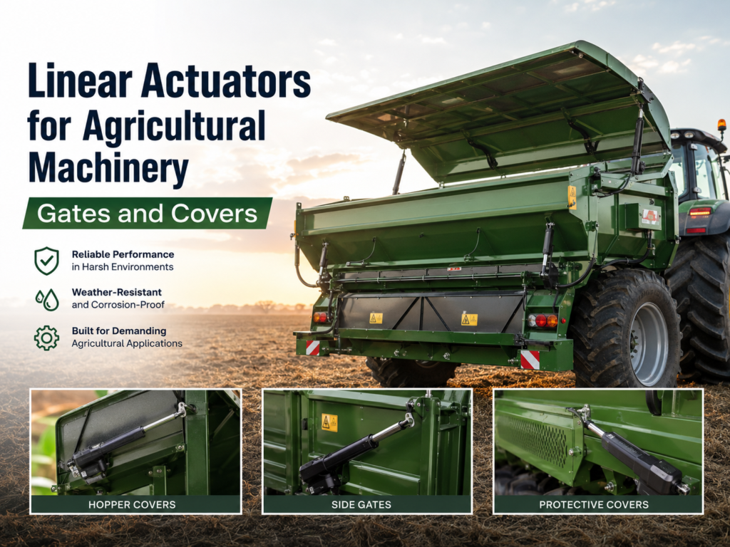Linear Actuators for Agricultural Machinery Gates and Covers
