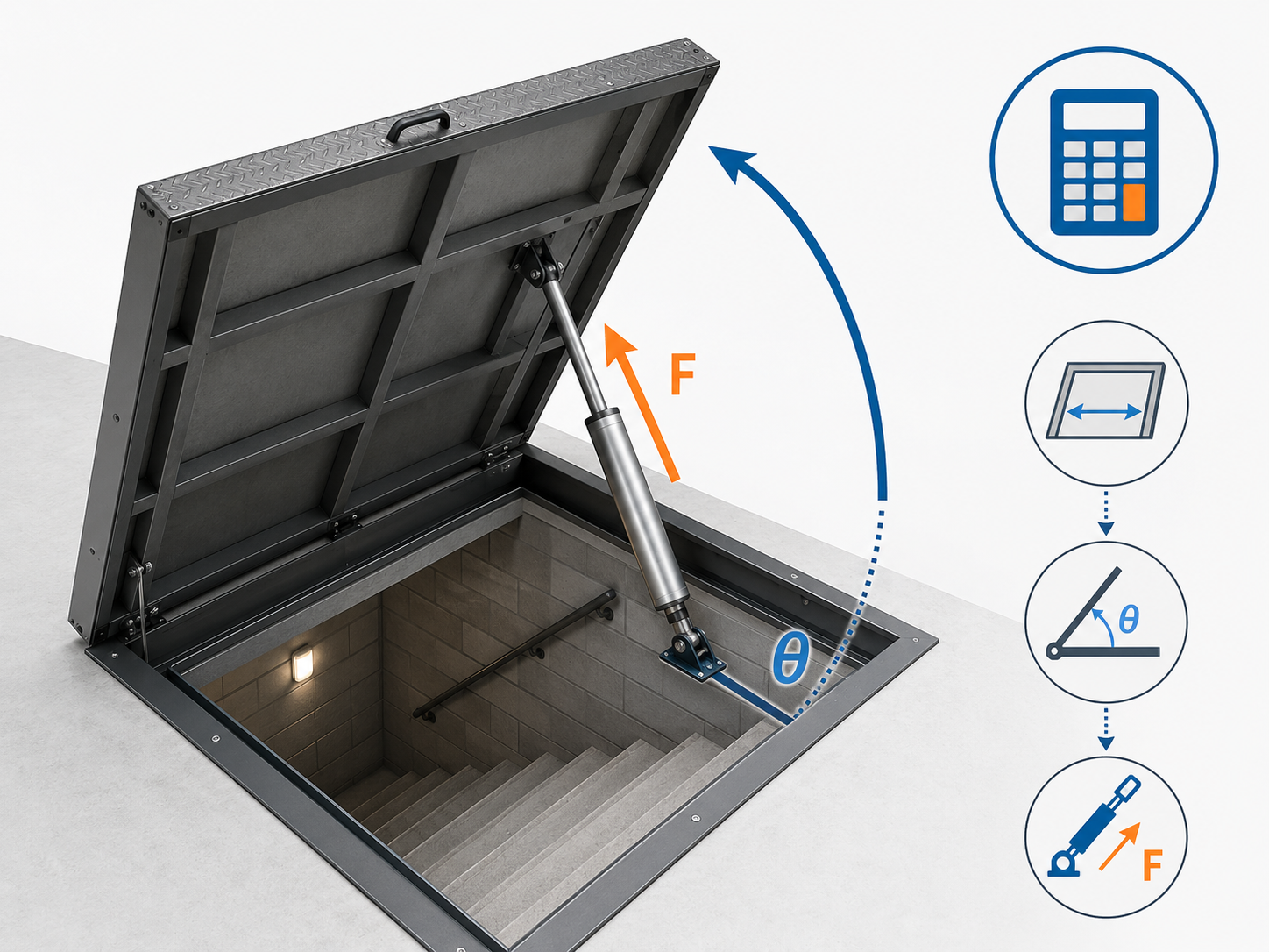 Staircase Hatch Calculator diagram