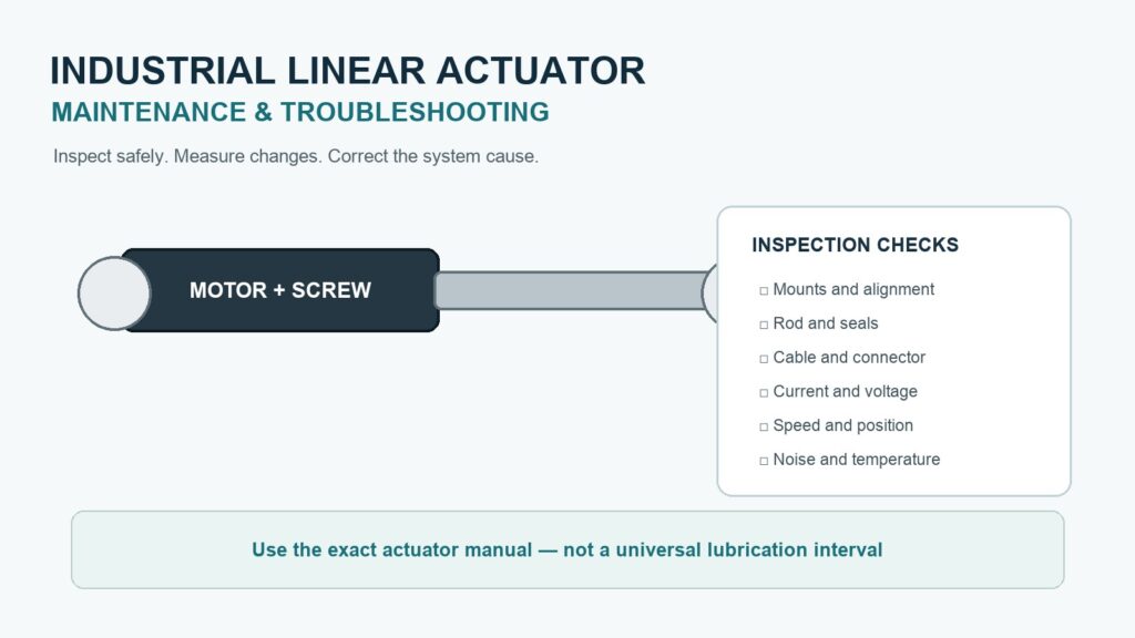 Industrial linear actuator maintenance and inspection guide